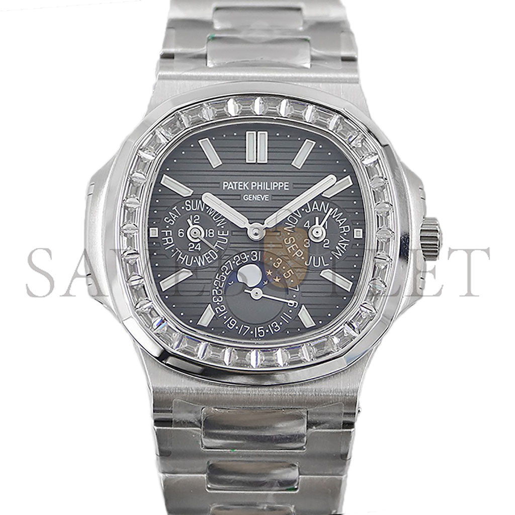 patek phillipe nautilus grey dial with Di*m*nd bezel in steel watch 5740/1g-001